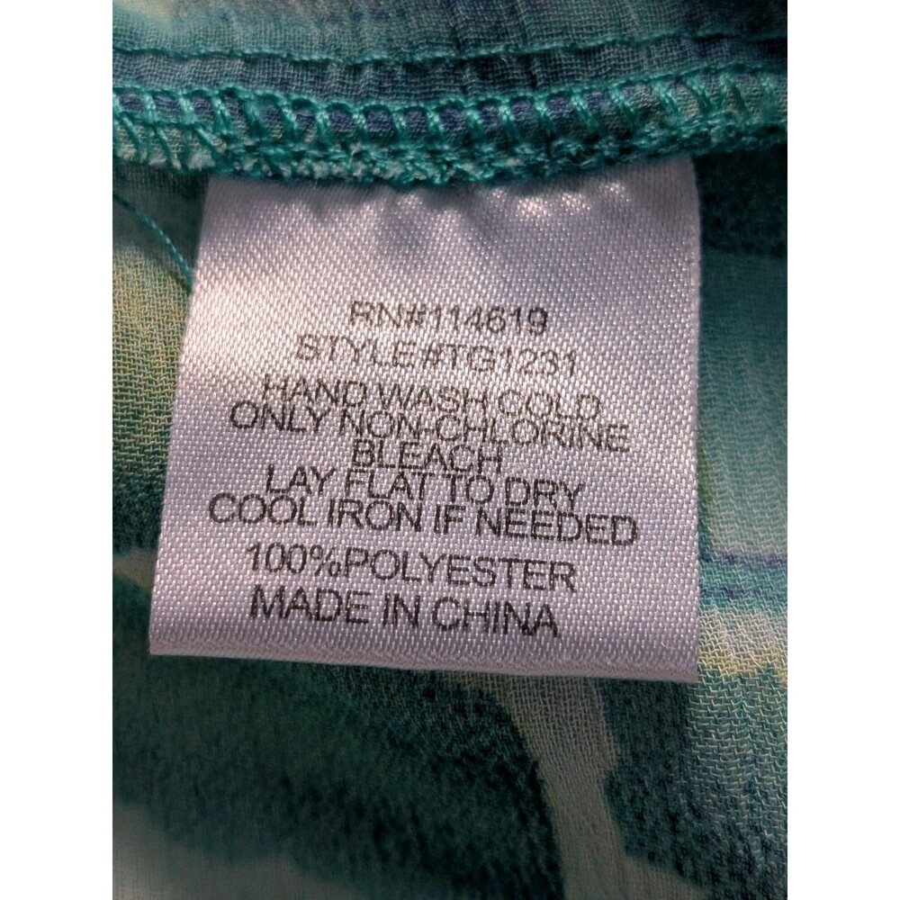 Mushka by Sienna Rose Fairycore Blouse Womens M Tunic Artsy Aqua Beach Sheer Top - Picture 9 of 11